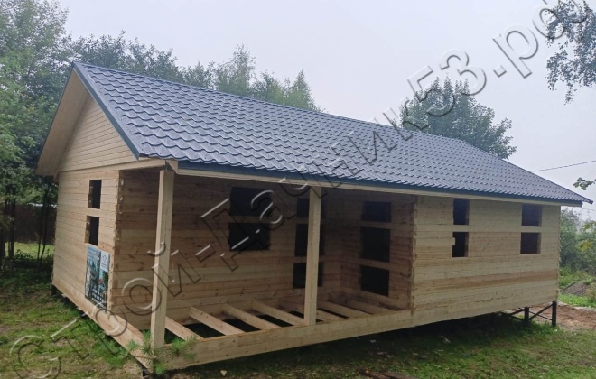 1 Брусовой дом ОД-48, 11x7м, 77 М², Калужская область, Жуковский район, деревня Кутепово (12)